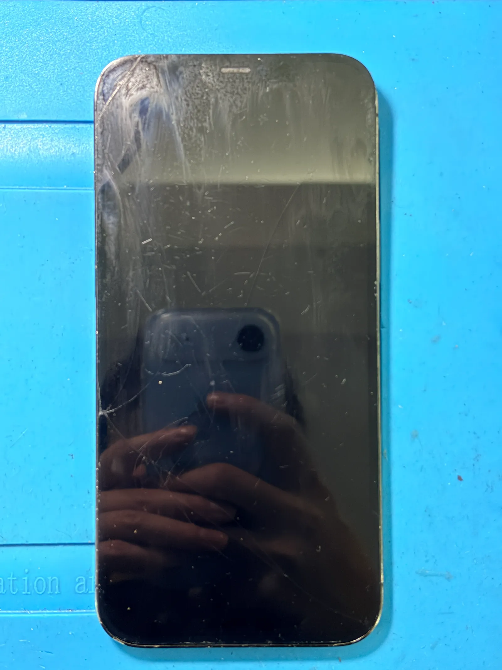 iPhone 12 Pro Max no display screen repair before and after - before